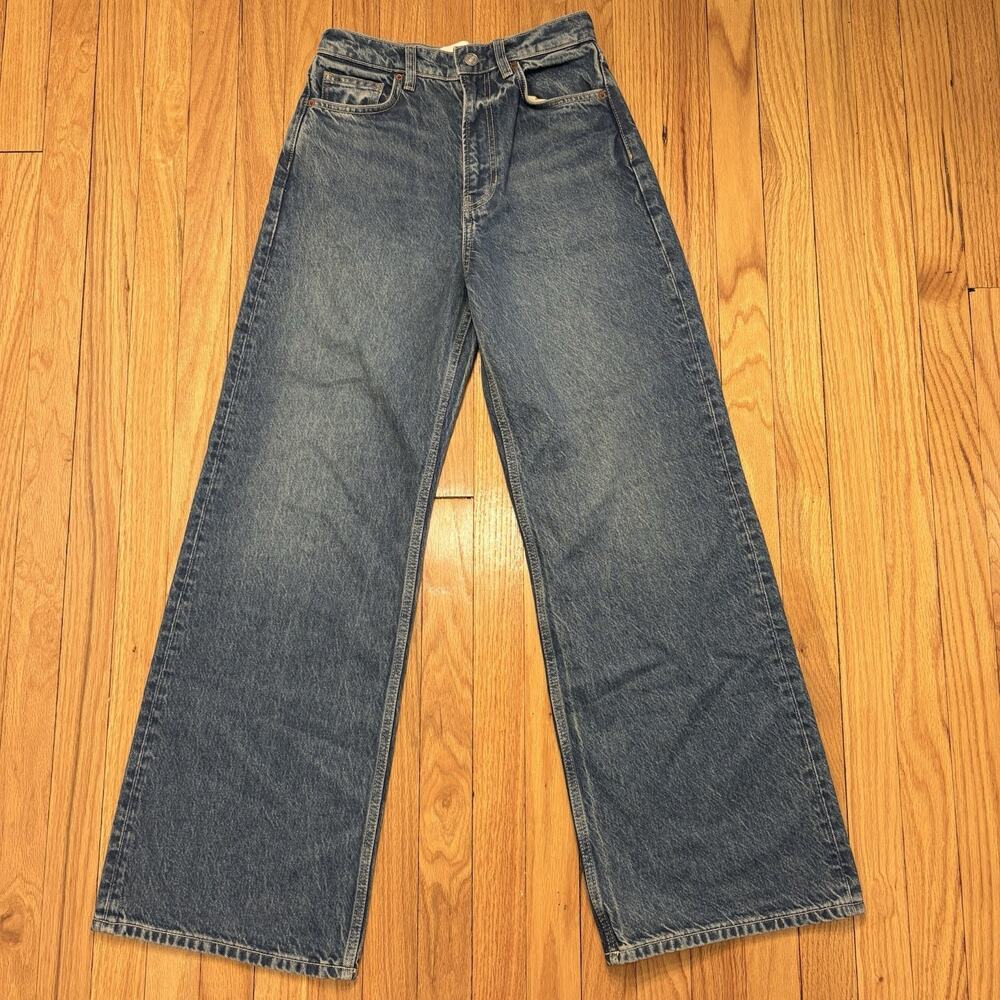 Reformation Cary High Rise Slouchy Wide Leg Jeans Size 26 Lanier Wash Denim